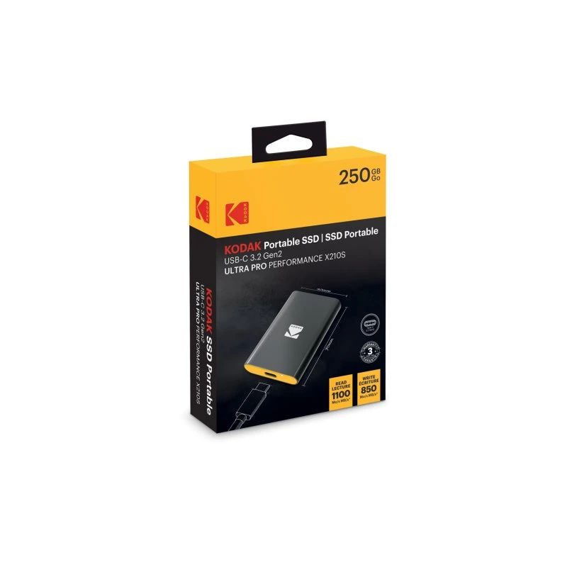 Kodak SSD USB-C 3.2Gen2 X210S 250GB EKSSD250GX210SK Portable