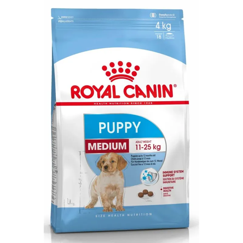 Sausā suņu barība Royal Canin Puppy Medium, vistas gaļa-cūkgaļa, 1 kg