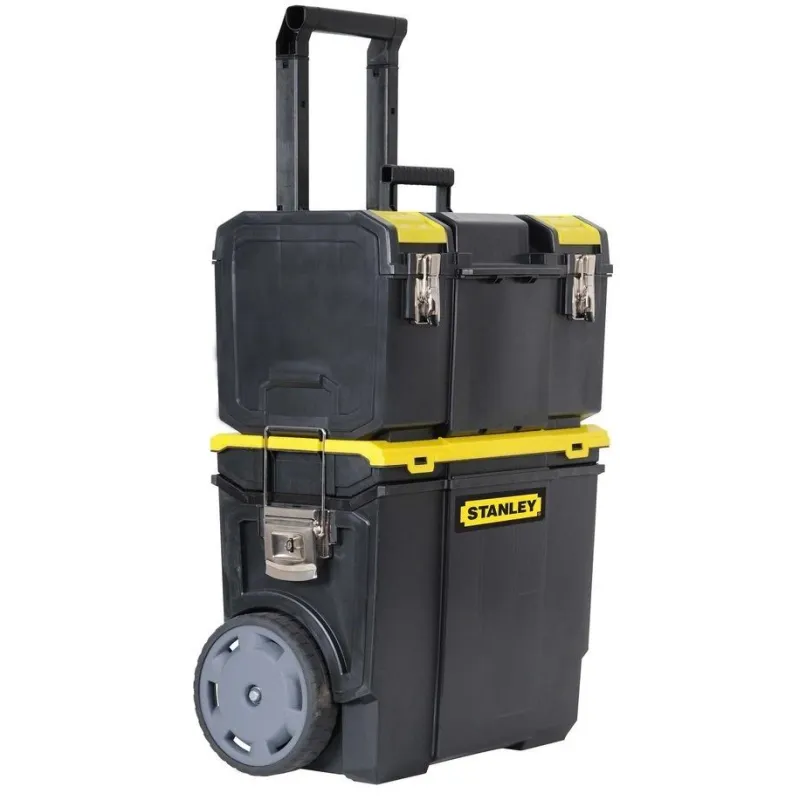 Instrumentu kaste Stanley, 48 cm x 28 cm x 63 cm, melna krās.-dzeltena krās.