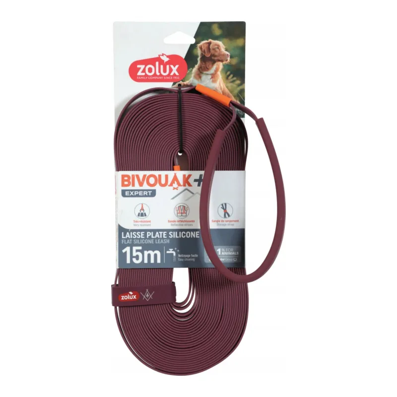 Šuns pavadėlis Zolux, raudona sp., 15 m
