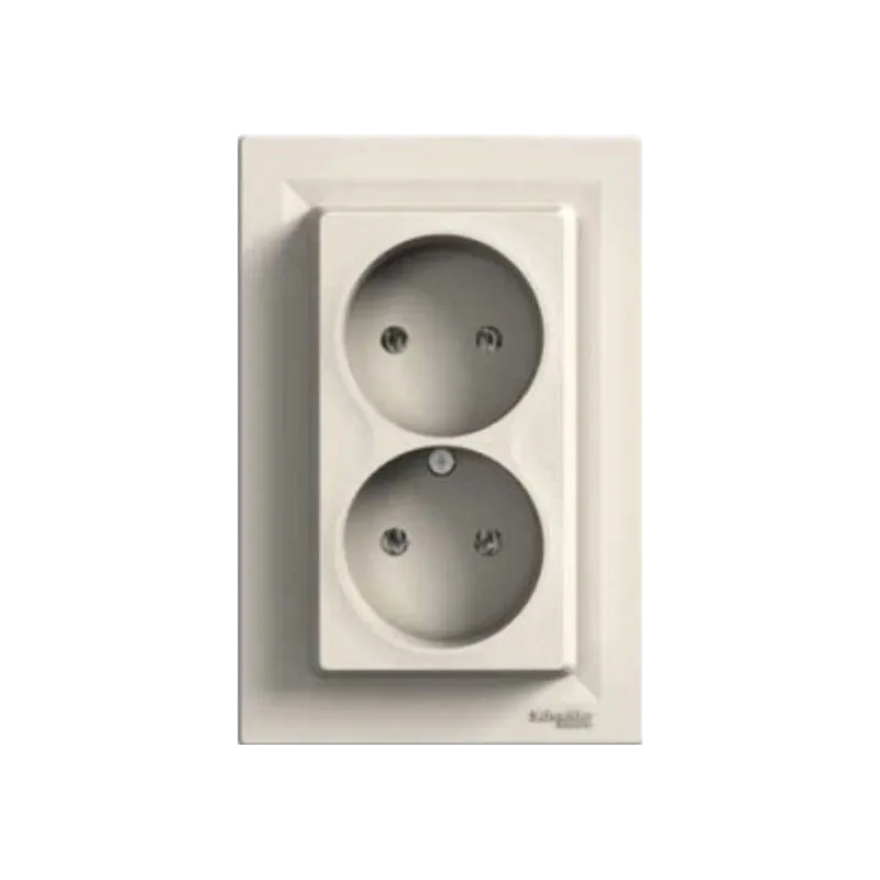 Kontaktligzda Schneider Electric Asfora EPH9700123, rozete bez zemējuma, IP20, dzeltena krās.-smilškrāsas