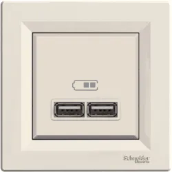 Usb kontaktligzda asfora 2.1a krem