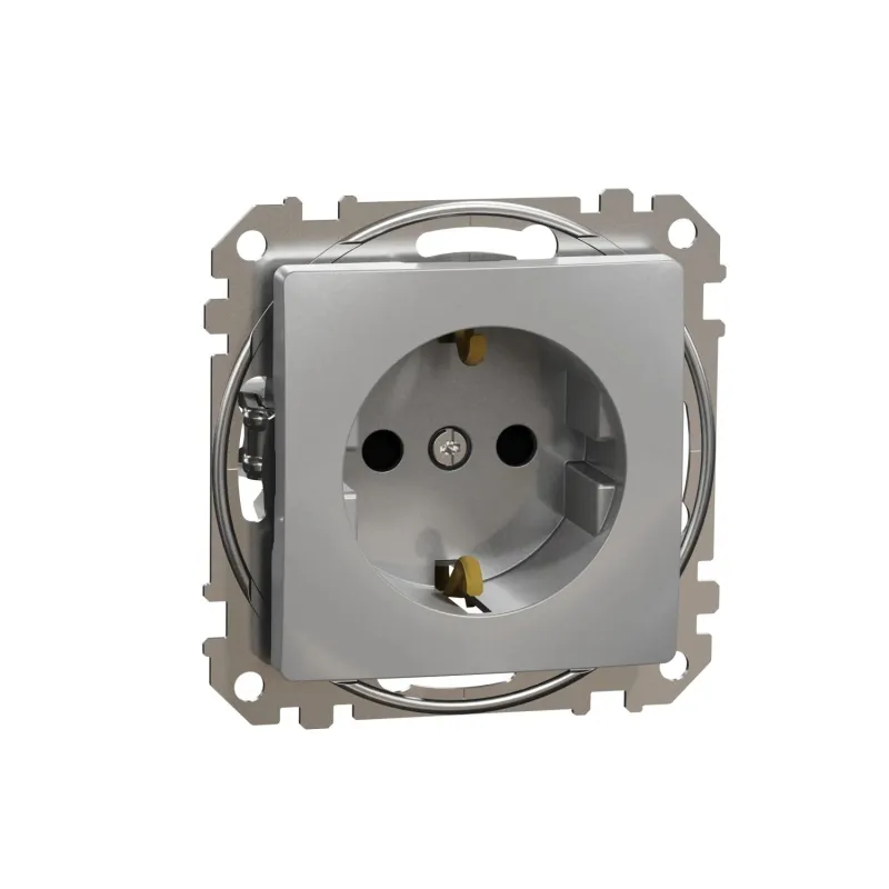 Kontaktligzda Schneider Electric Sedna Design SDD113021, Iezemēta rozete, IP20, alumīnija krās.