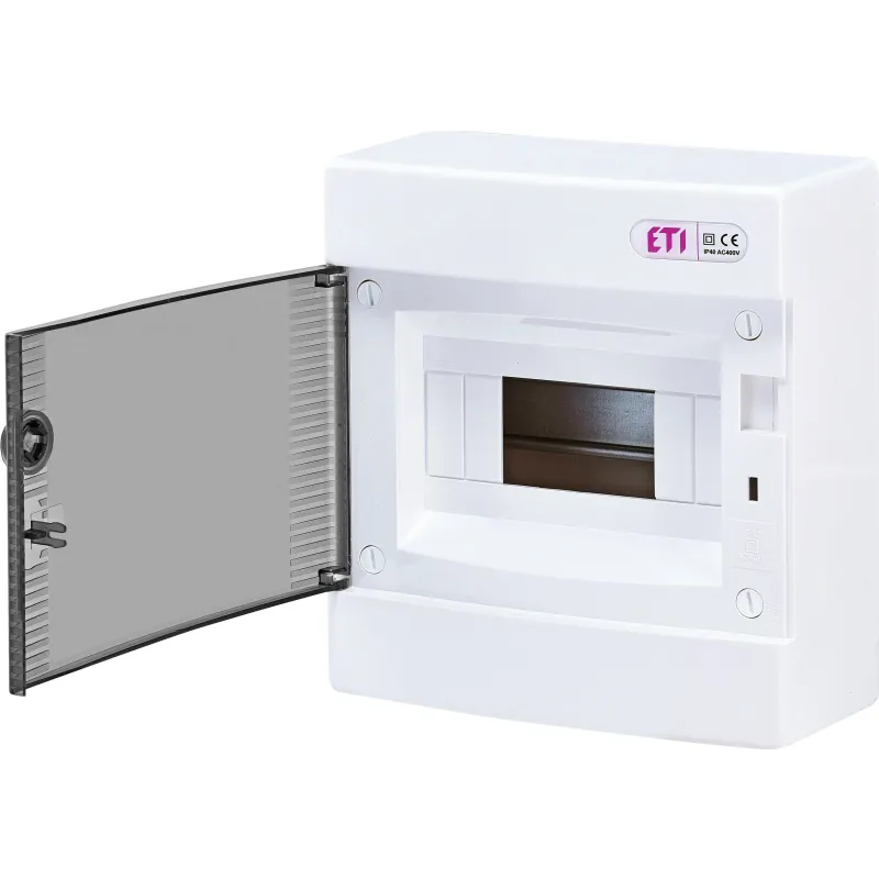 Moduļu panelis ETI ECT08PT, virsapmetuma, IP40, 8 mod., balta krās.-melna krās.