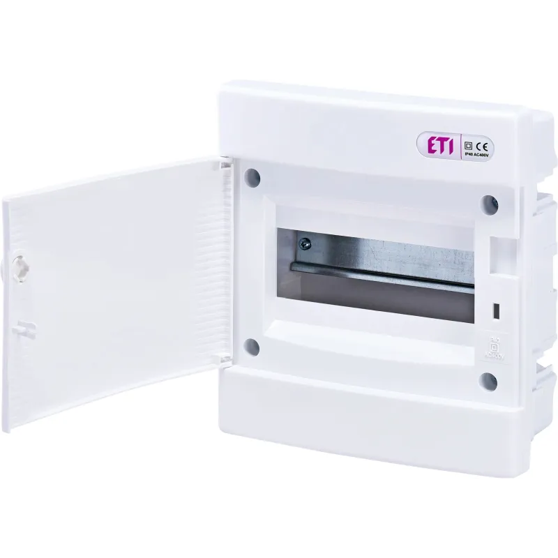 Moduļu panelis ETI ECM8PO, zemapmetuma, IP40, 8 mod., balta krās.
