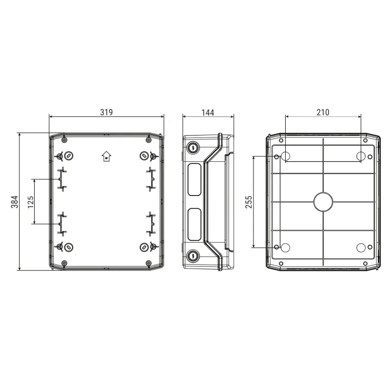 Moduļu panelis ETI ECH 24PT, virsapmetuma, IP65, 24 mod., balta krās.-melna krās.