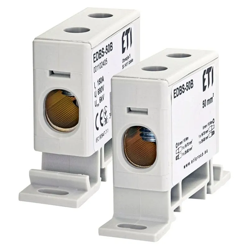 Sadales termināļi ETI EDBS-50B, 50 mm², 150 A, balta krās.