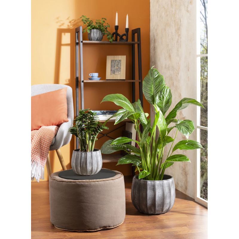 Puķpods keramikas 784-14 washed grey d14