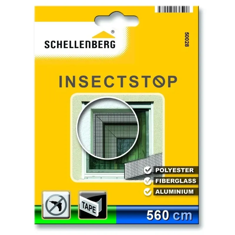 Moskītu tīkla stiprinājuma lenta Schellenberg Insecstop 50028, balta krās., 560 cm x 1.1 cm