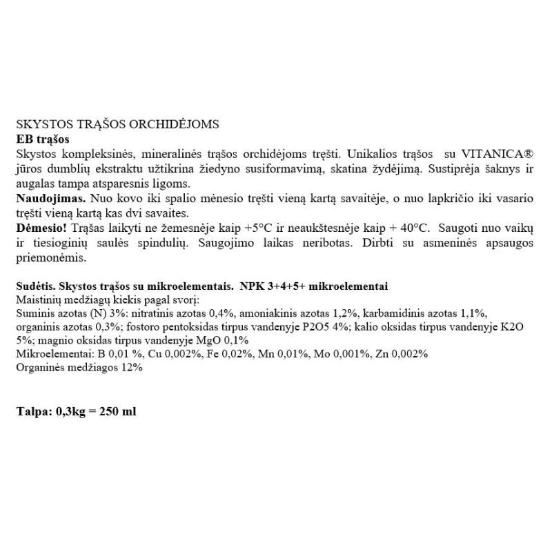 Mēslojums šķidrais orhidejām compo 250ml