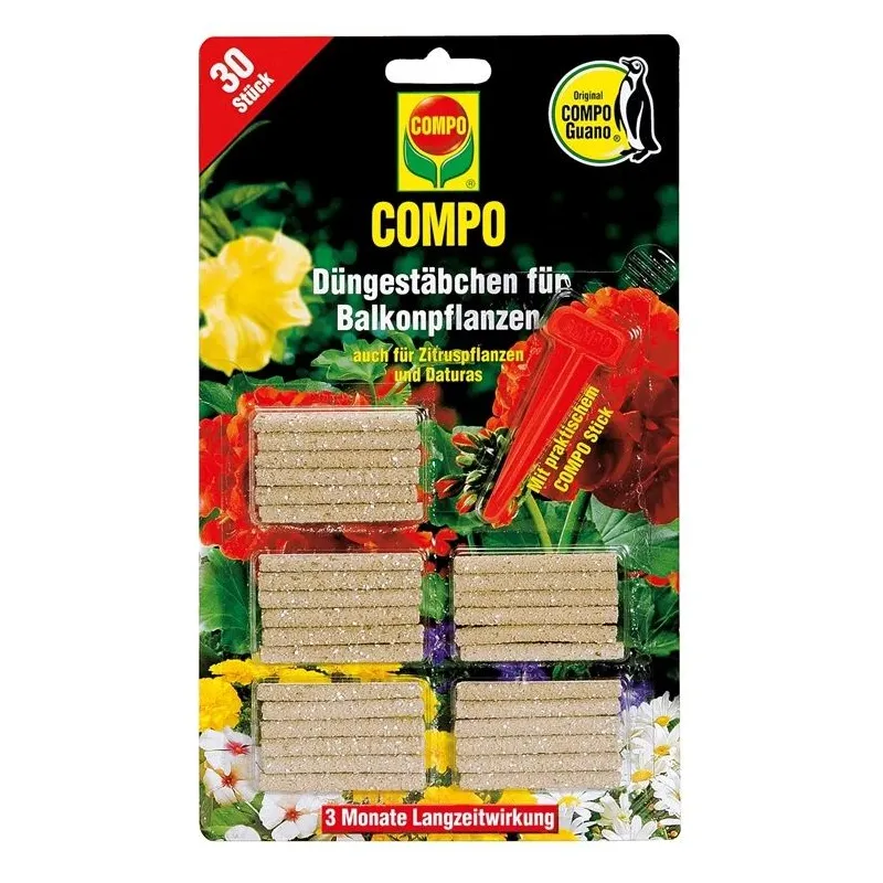 Mēslojums ziedošiem augiem Compo, nūjas forma