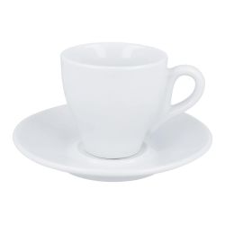 Krūze espresso ar šķīvīti porcel.balta