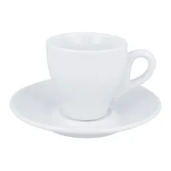 Krūze espresso ar šķīvīti porcel.balta