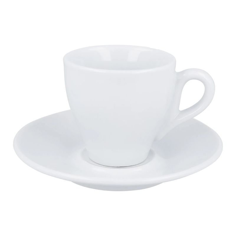 Krūze espresso ar šķīvīti porcel.balta