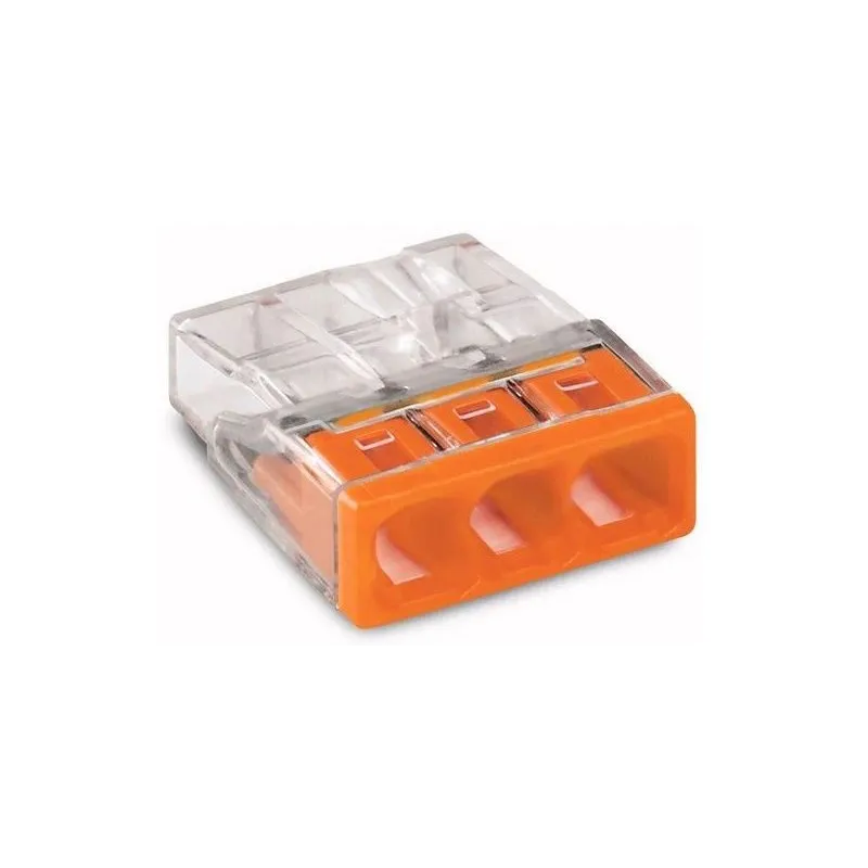Vadu savienojums Wago 2273-203, 3 x 0.5-2.5 mm², 24 A, oranža krās., 25 gab.