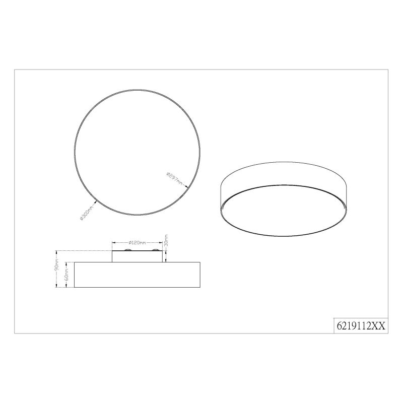 Griestu lampa lugano 30cm led 11w 3000k