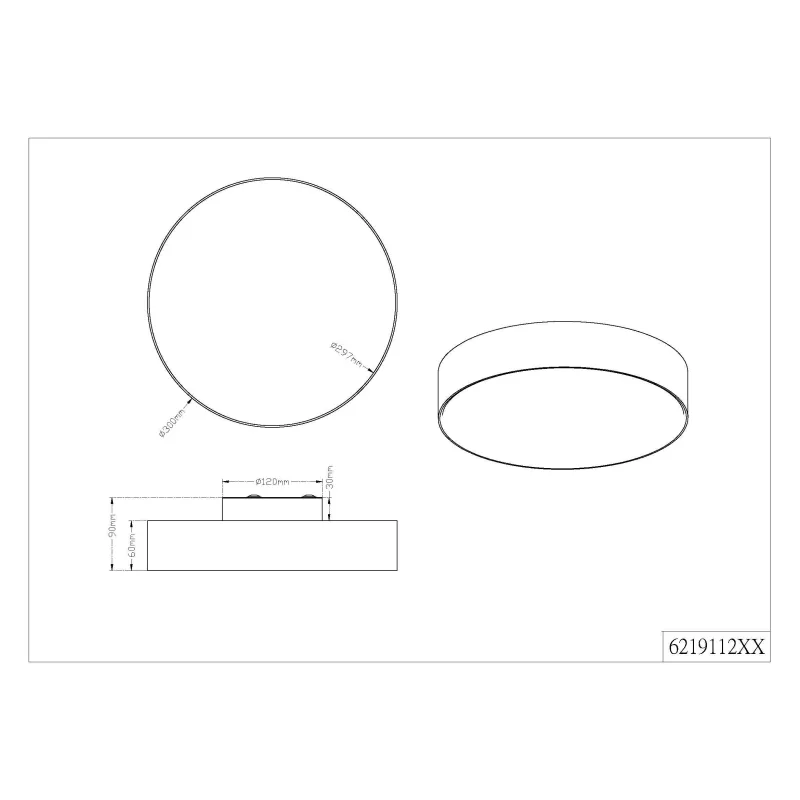 Lampa griesti Trio Lugano 621911201, LED, 3000 °K, 1 x 11 W