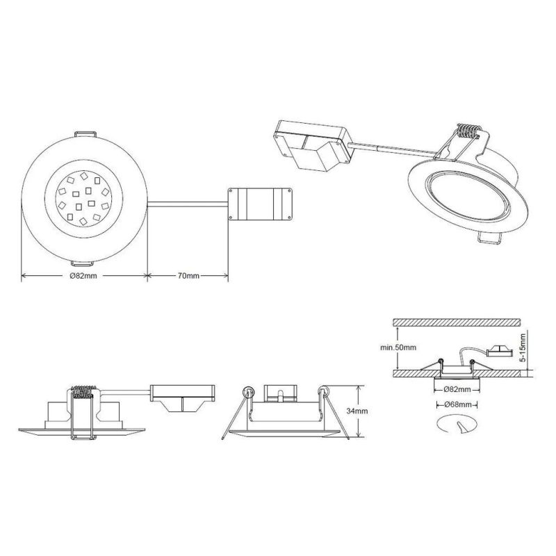 Lampa trio rila led 650310131 apaļa