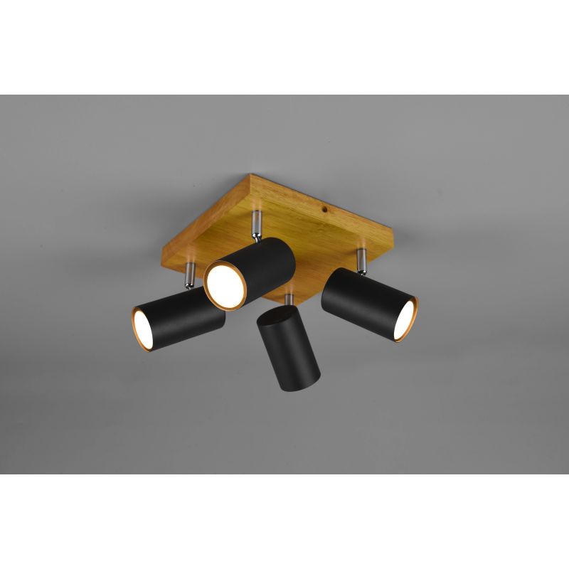 Spotlampa marley 4xgu10 koka-melna