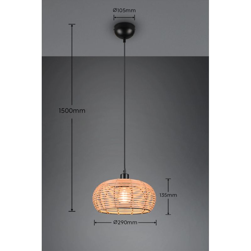 Gr. lampa inga 30cm 3xe27rotangp. mel