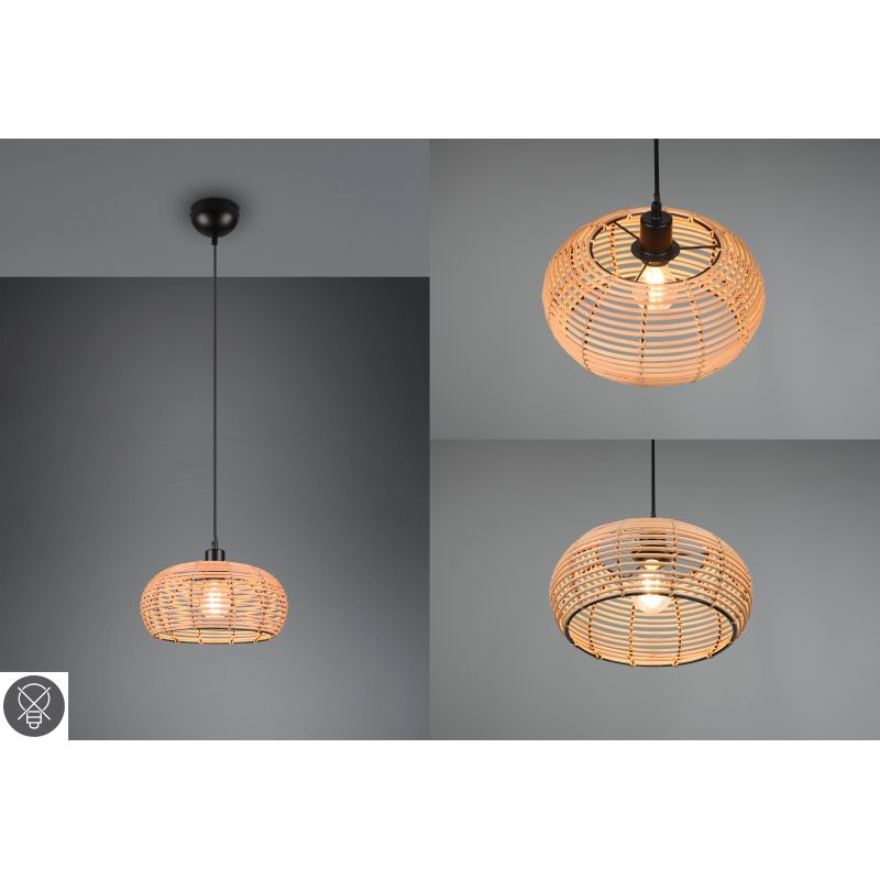 Gr. lampa inga 30cm 3xe27rotangp. mel