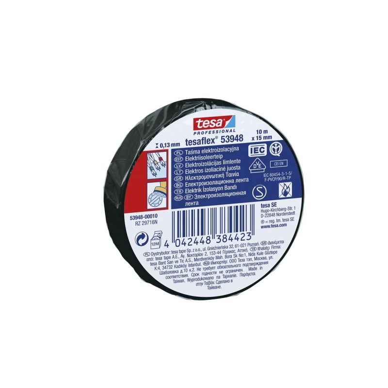 Līmlente izolācijai melna 10mx15mm tesa
