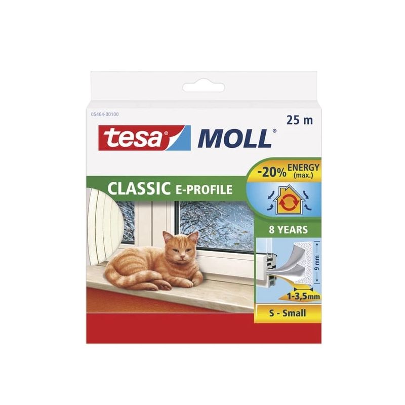 Profils e, balts 9x3,5 25m