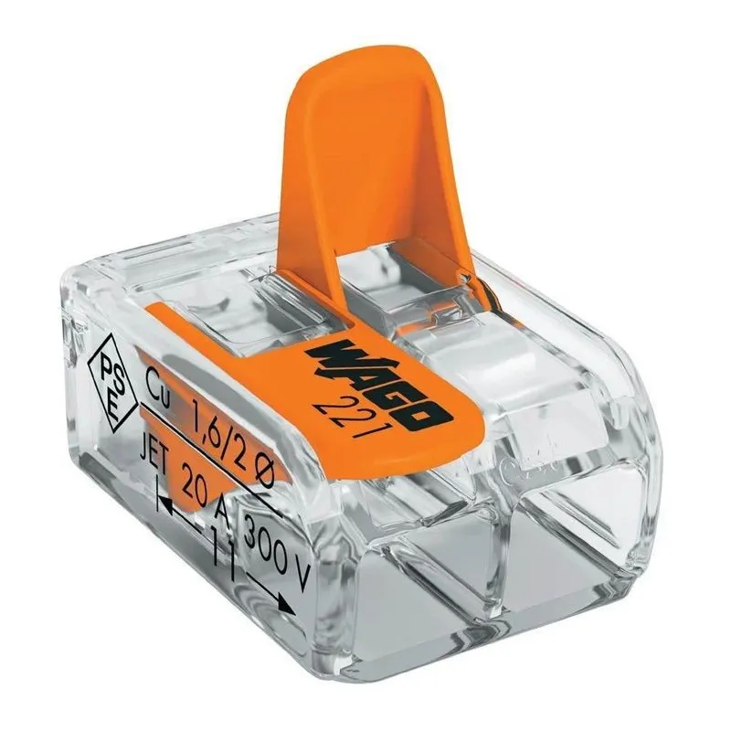 Vadu savienojums Wago 221-412-20, 2 x 0.2-4 mm², 32 A, oranža krās., 20 gab.