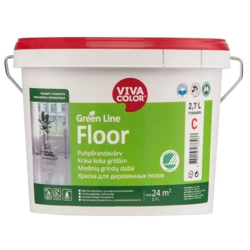 Krāsa Vivacolor, green line floor krās., 7.2 l