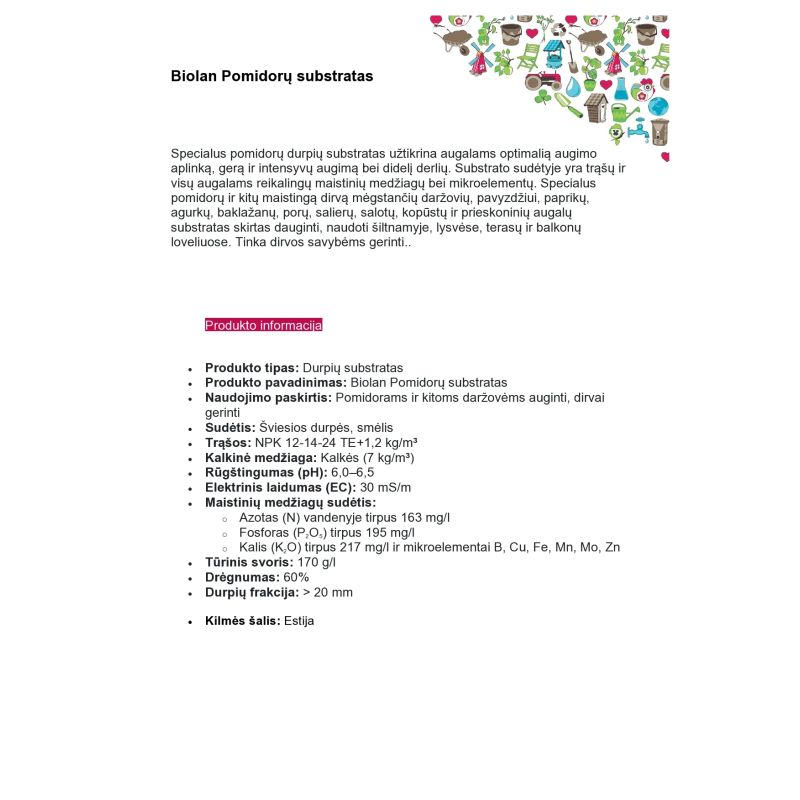 Augsne tomātiem 50 l