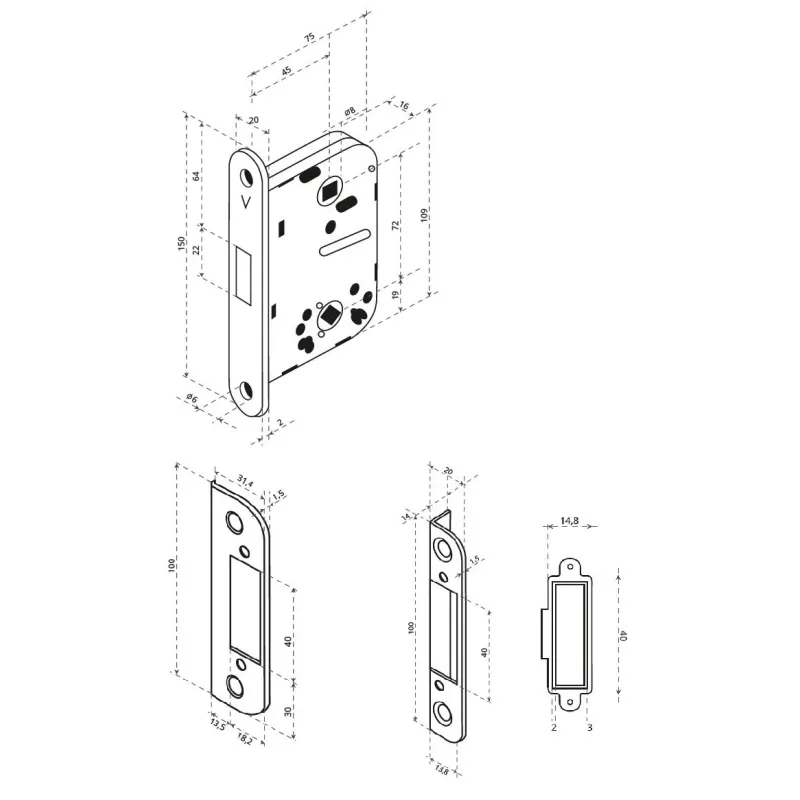 Iemontējamā slēdzene Valnes VAL2014, plastmasa