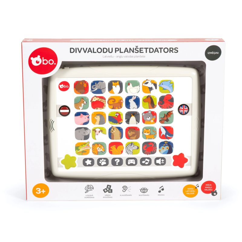 bo. Izglītojoša Rotaļlieta - Divvalodu Planšetdators ,Latviešu val.,