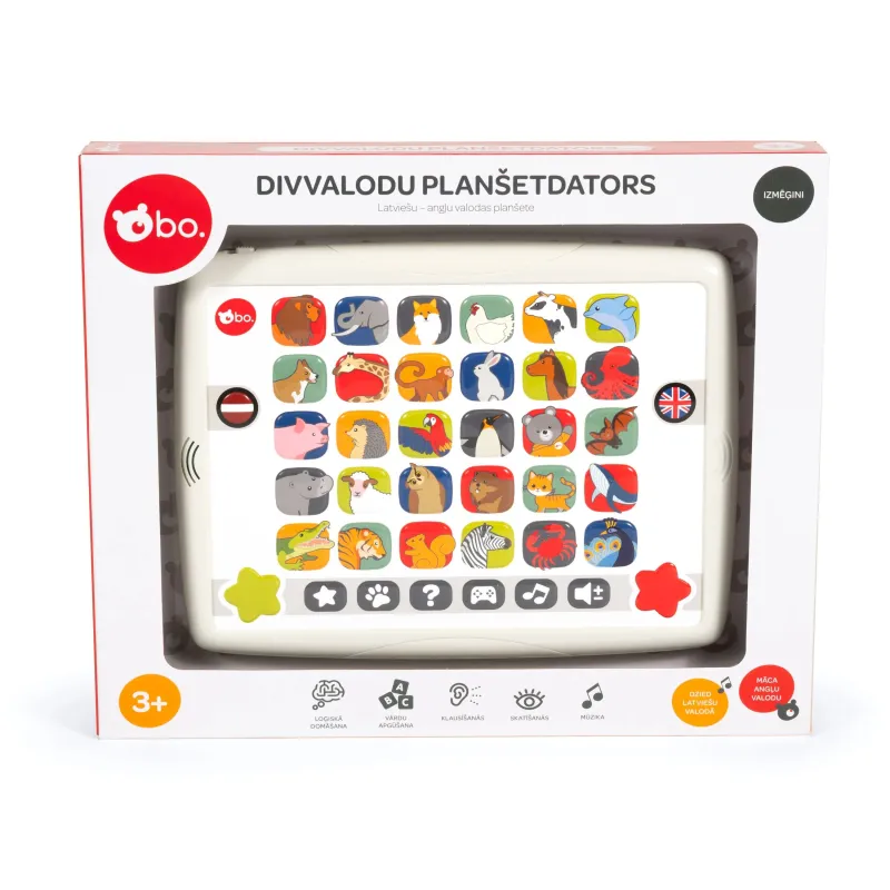 bo. Izglītojoša Rotaļlieta - Divvalodu Planšetdators ,Latviešu val.,