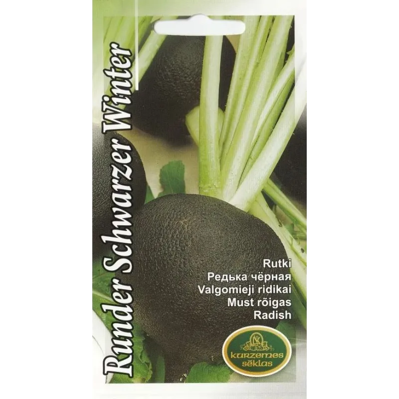 Sēklas Kurzemes sēklas, rutki Runder Schwarzer Winter, 5 g