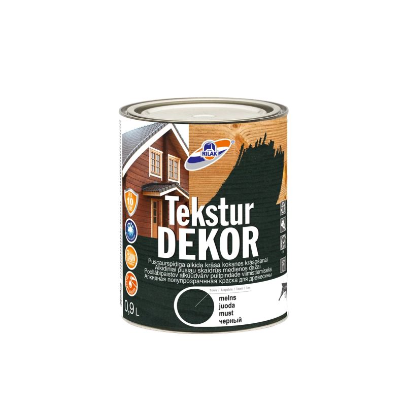 Krāsa teksturdekor melna 0,9l