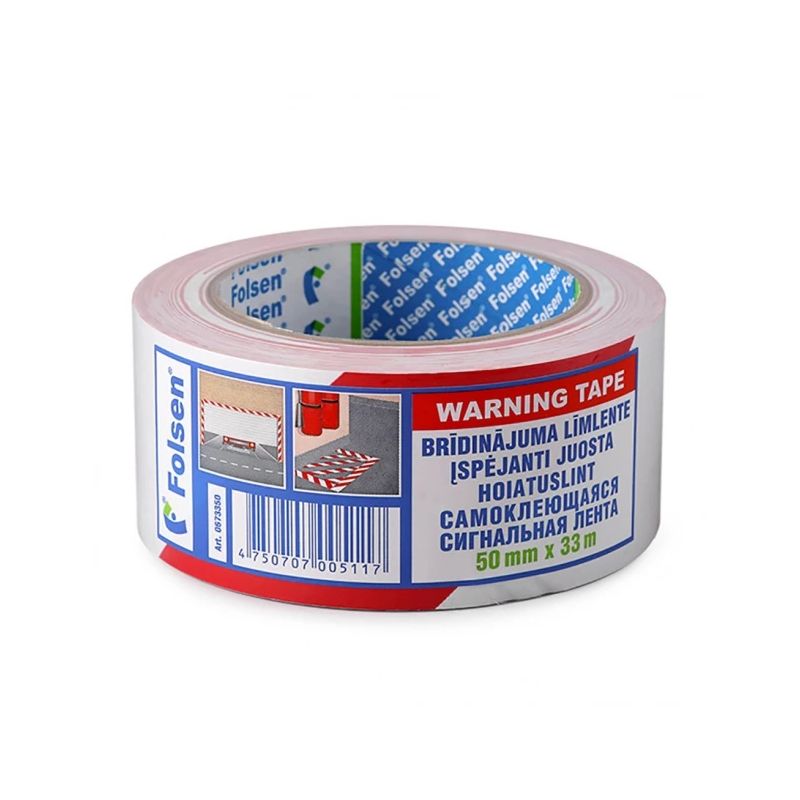 Pvc brīdinājuma lente,50x33m,sark-balt,