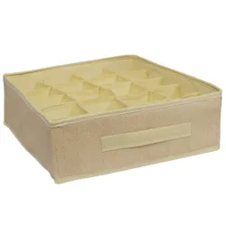 Uzglabāšanas kaste 32x32x11cm, 20 iedalījumi, bēša