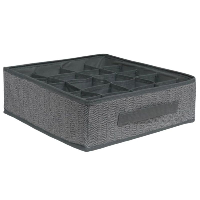 Uzglabāšanas kaste 32x32x11cm, 20 iedalījumi, pelēka