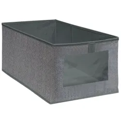 Uzglabāšanas kaste 47x30x25cm ar logu, pelēka