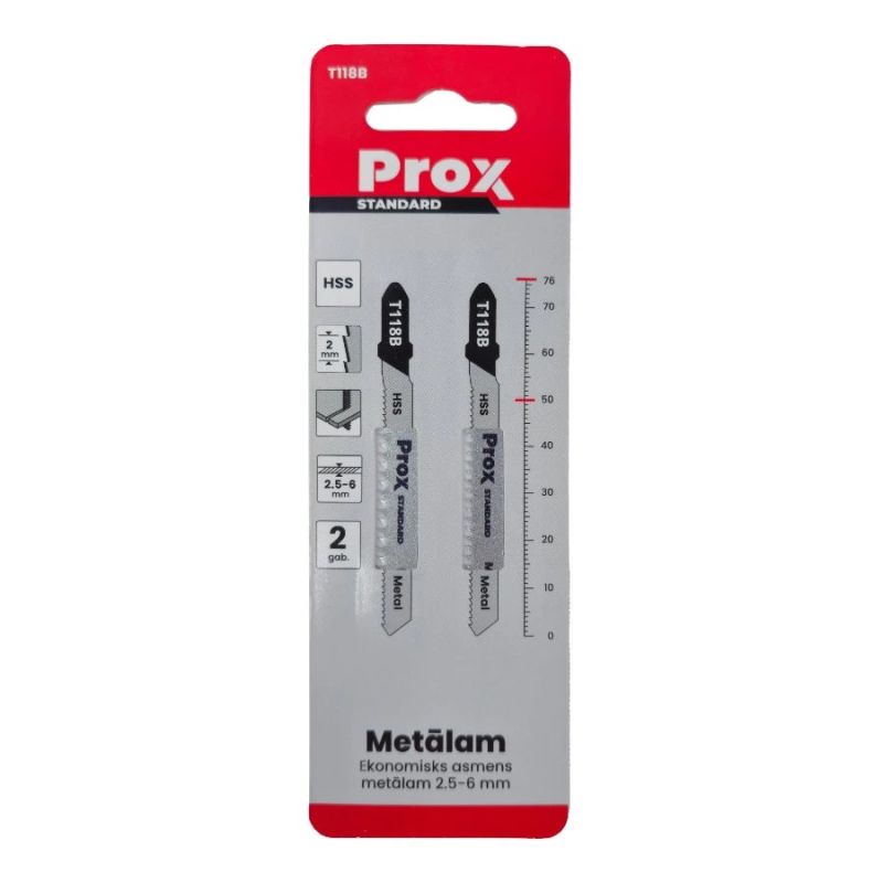 Figūrzāģa asmeņi Prox metālam T118B 2gab. HSS M2