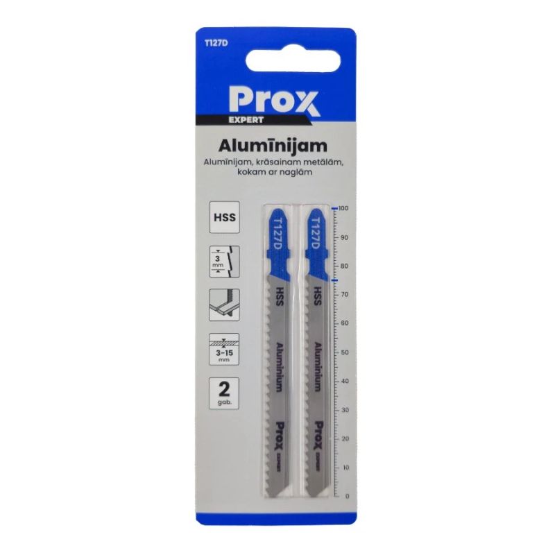 Figūrzāģa asmeņi Prox Expert alumīnijam T127D 2gab. HSS