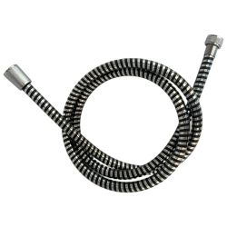 Dušas pievads AB PVC 150cm, hromēts-melns