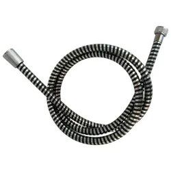 Dušas pievads AB PVC 150cm, hromēts-melns