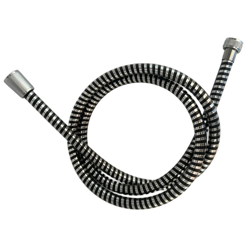 Dušas pievads AB PVC 150cm, hromēts-melns