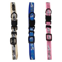 Kakla siksna 1cm plata, ar atstarotāju, mix