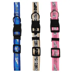 Kakla siksna 2cm plata, ar atstarotāju, mix