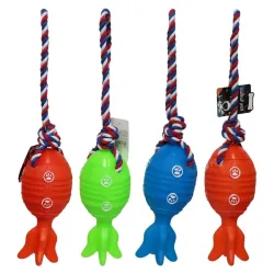 Rotaļlieta gumijas Raķete ar virvi 35cm, mix