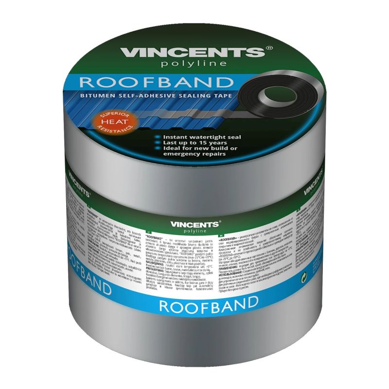 Lente hermet. roofband 10cmx10m pelēka