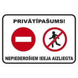 Norāde priv.nepied.ieeja aizl.220x320