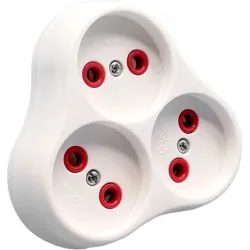 Kontaktligzdu sadalītājs bez zemējuma 3v., balts